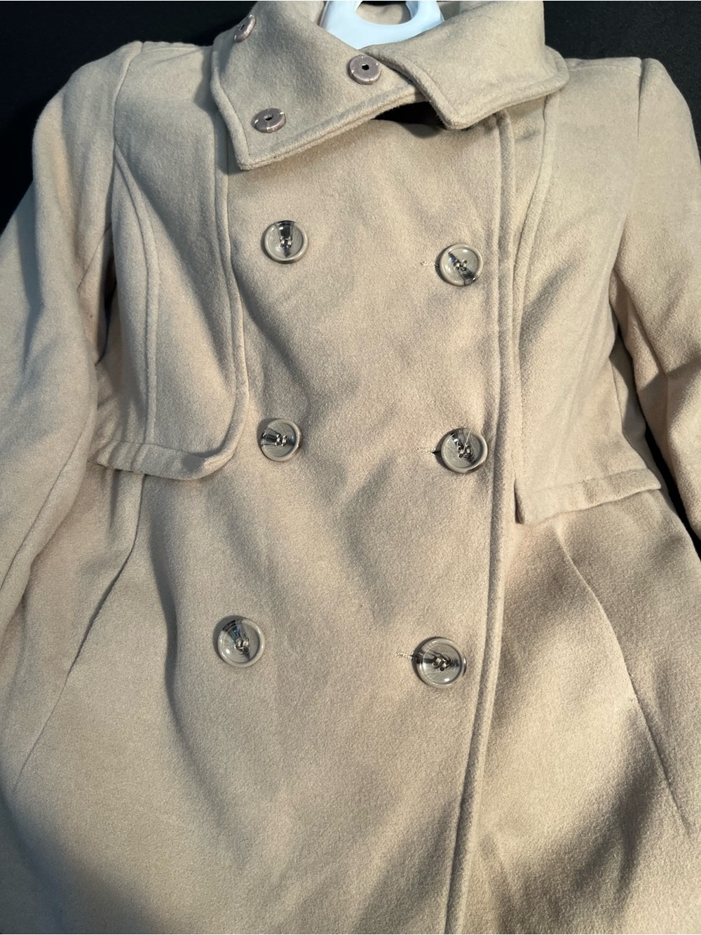 Forever 21 Light Beige Double Breasted Pea Coat - Picture 2 of 5